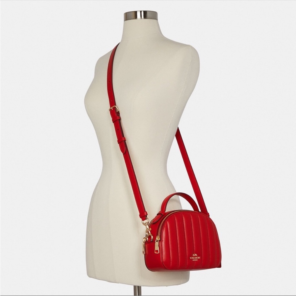 Serena Satchel with Linear Quilting and FREE twilly style scarf - Picture 11 of 13